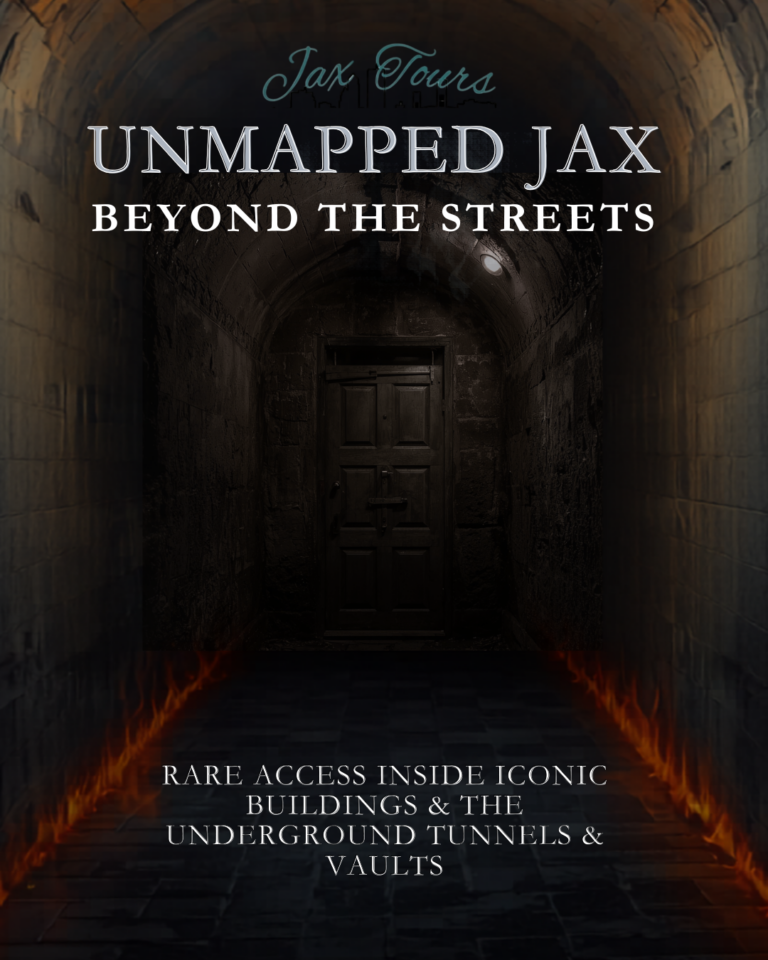 Unmapped Jax Beyond the Streets jax tours underground tunnels bank vault Carling hidden spaces exclusive VIP experience tour